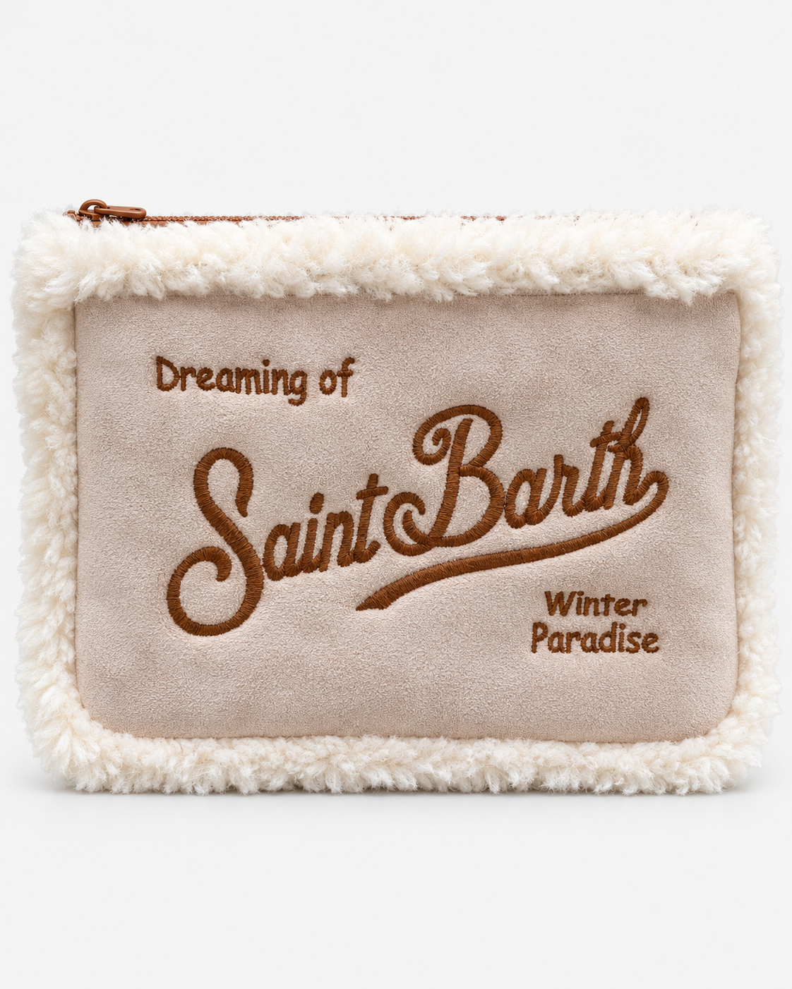 MC2 Saint Barth Pochette Donna Aline Shearling Beige e Panna