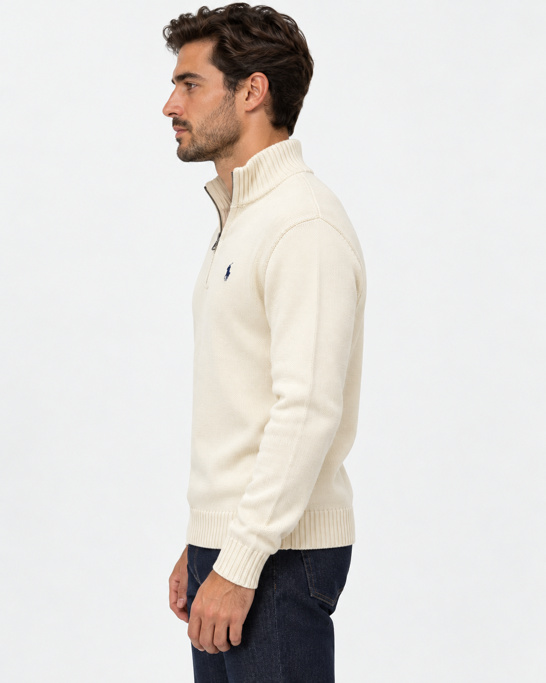 Polo Ralph Lauren Maglione Uomo Mezza Zip Cream