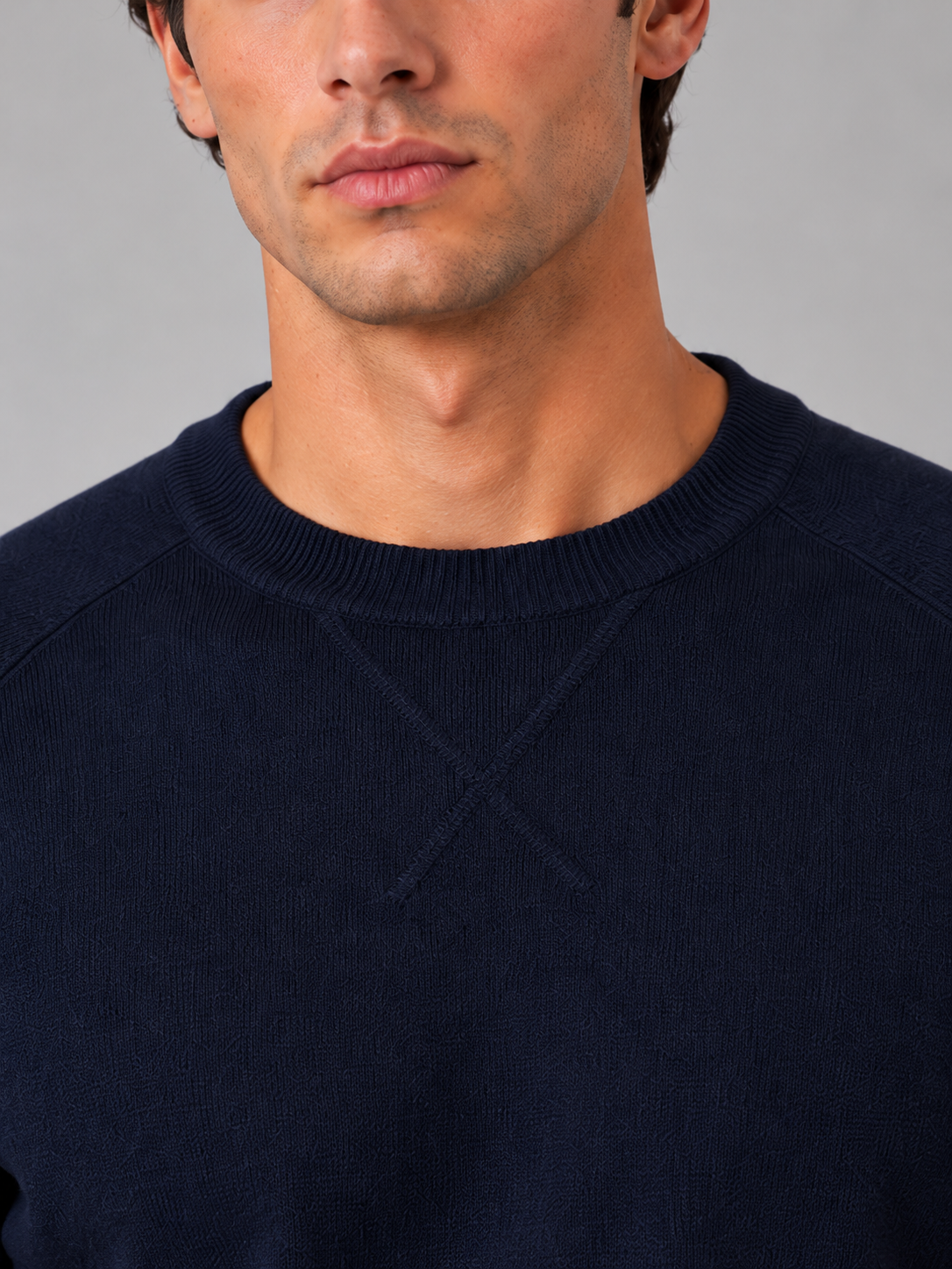 Outhere maglione girocollo uomo woodveil in misto lana blue navy
