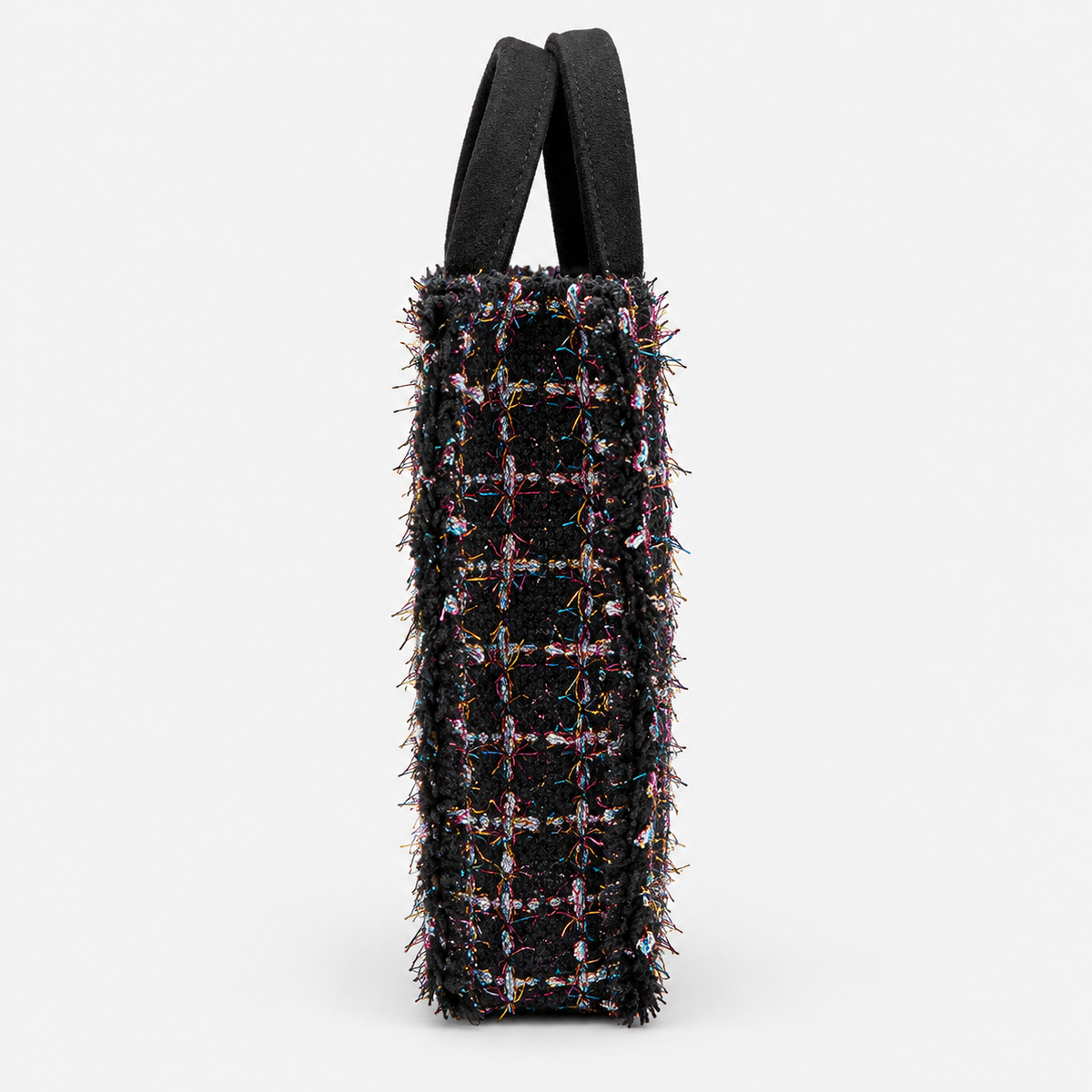 MC2 Saint Barth Phone Bag Donna Tweed Shiny Nero Multicolore