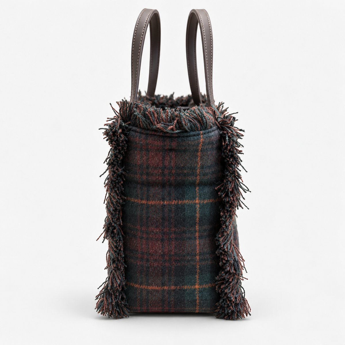 MC2 Saint Barth Borsa Donna Colette Tartan Verde Scuro e Bordeaux