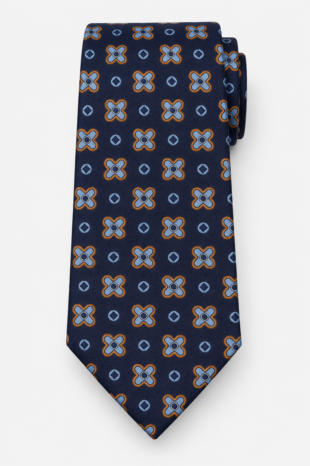 Fefè Cravatta Uomo in Seta Panfiore Blu e Celeste