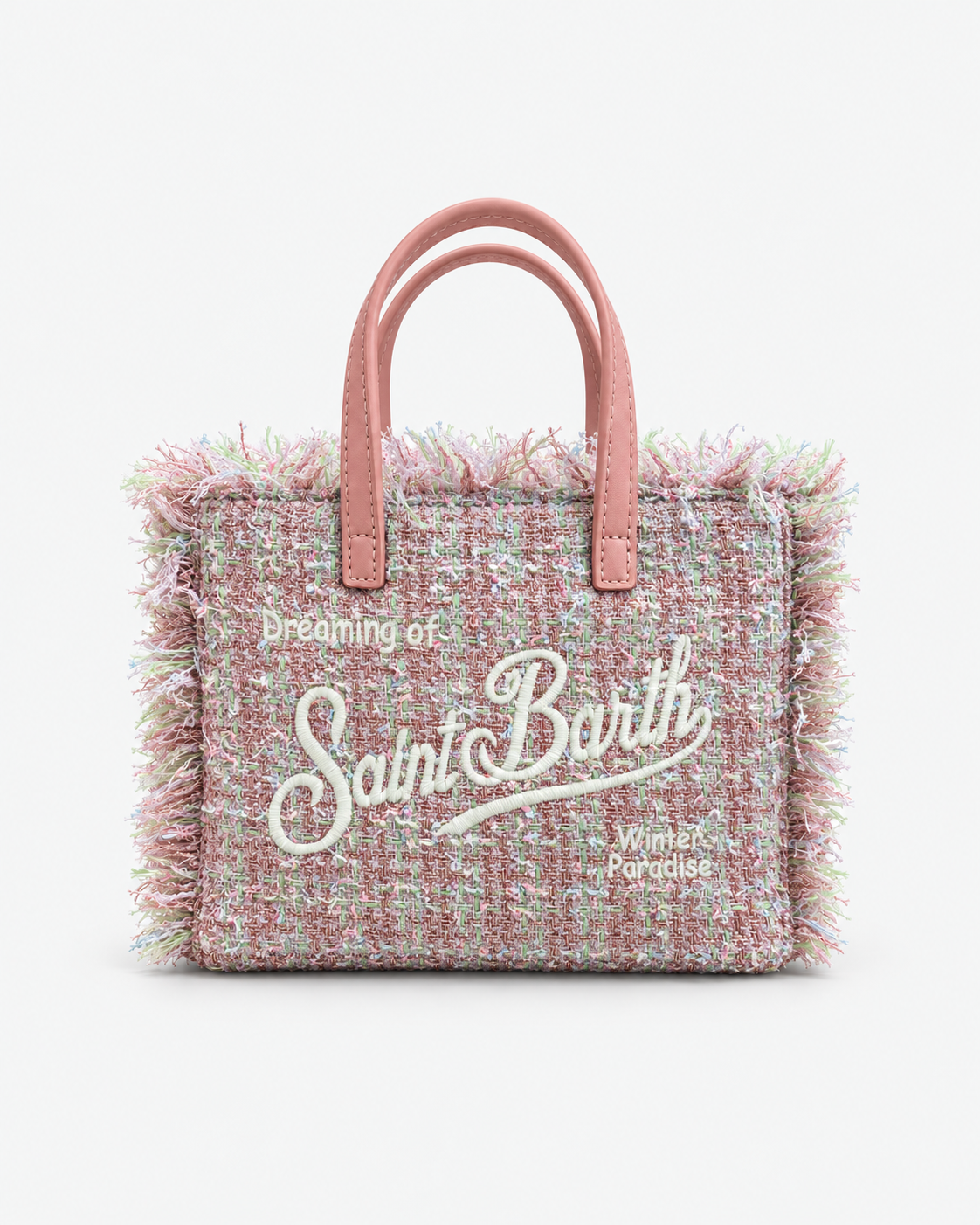 MC2 Saint Barth Borsa Donna Vanity Mini Tweed Lurex Rosa con Tracolla