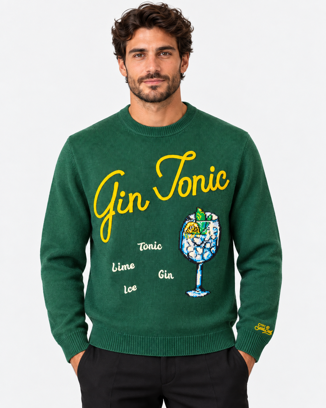 MC2 Saint Barth Maglia Uomo Verde Drink Gin