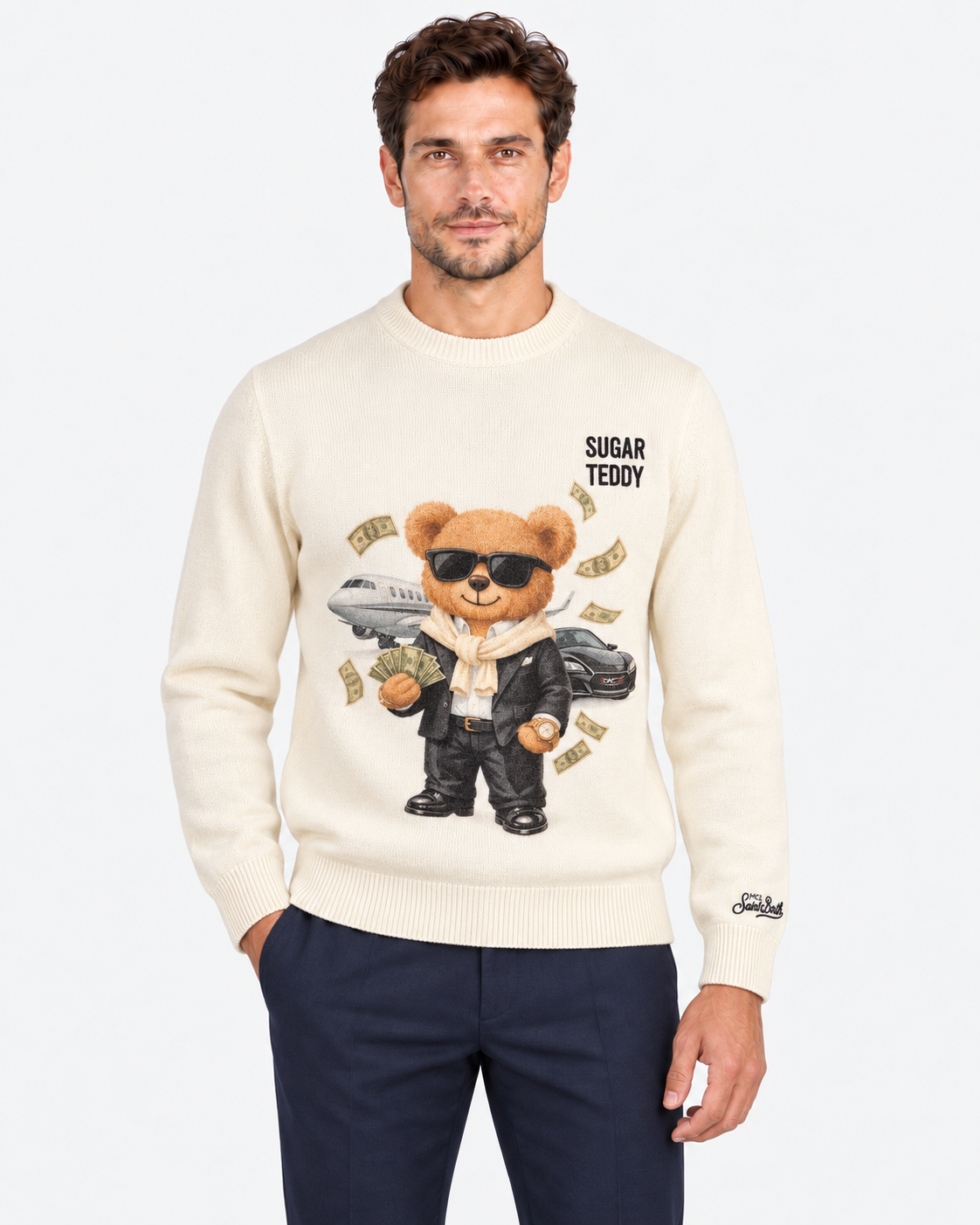 MC2 Saint Barth Maglia Uomo Sugar Teddy Panna