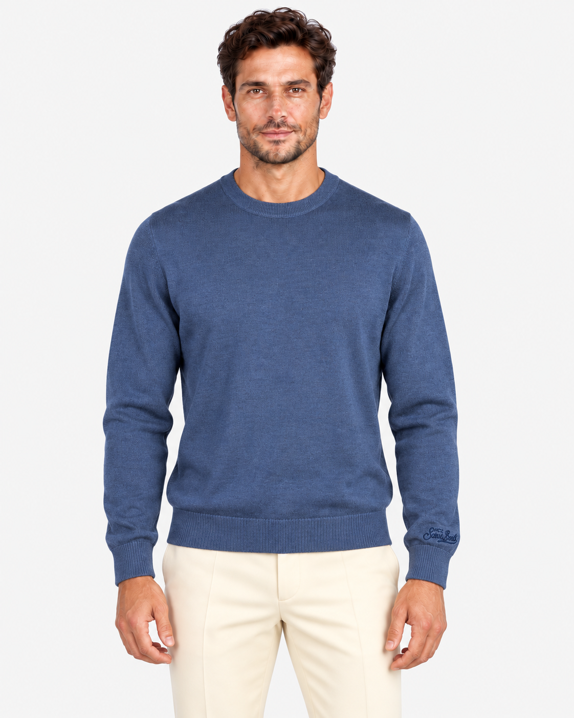 MC2 Saint Barth Maglia Uomo Night Blue in Lana Ultrafine