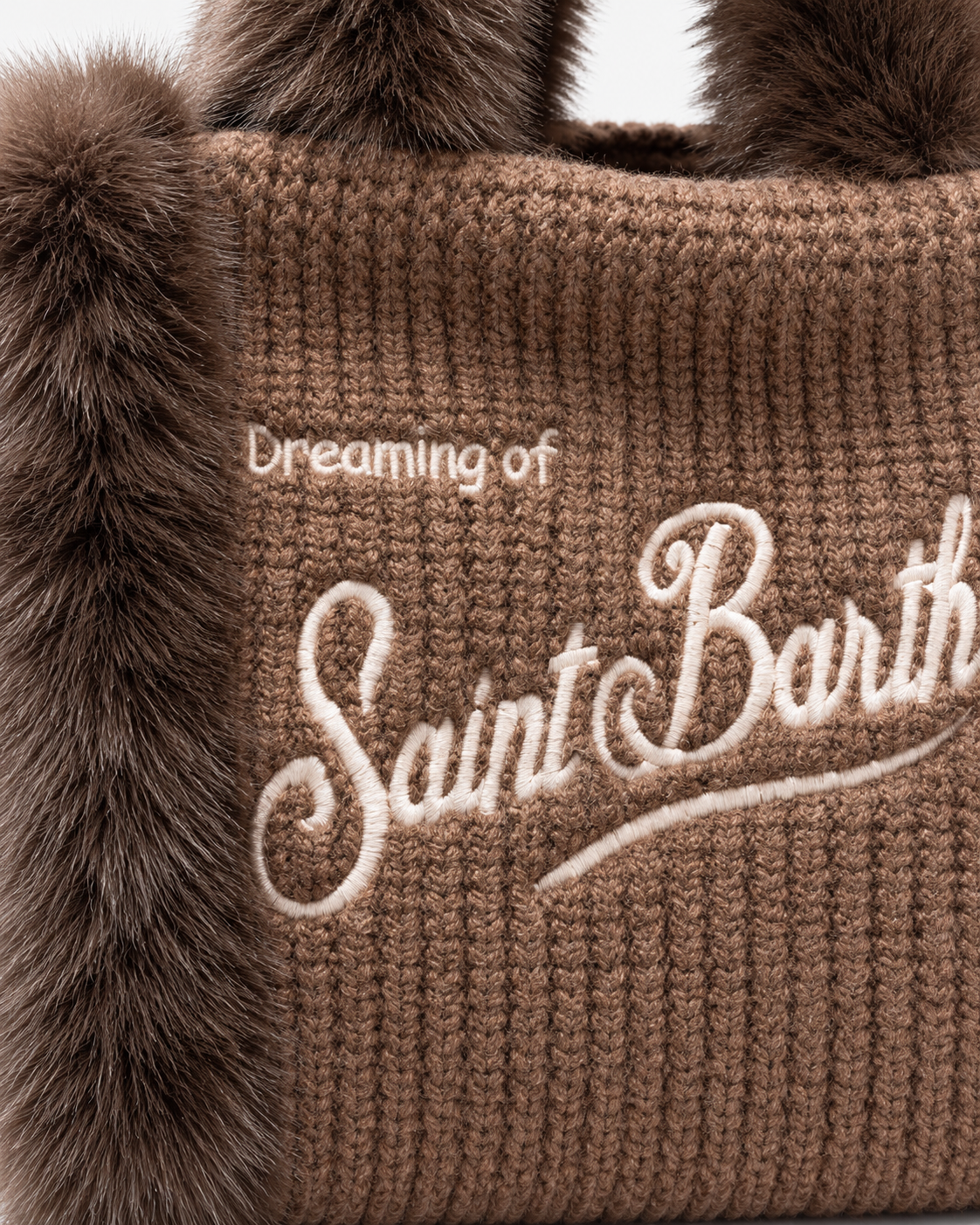 MC2 Saint Barth Borsa Donna Vanity Mini in Maglia Marrone