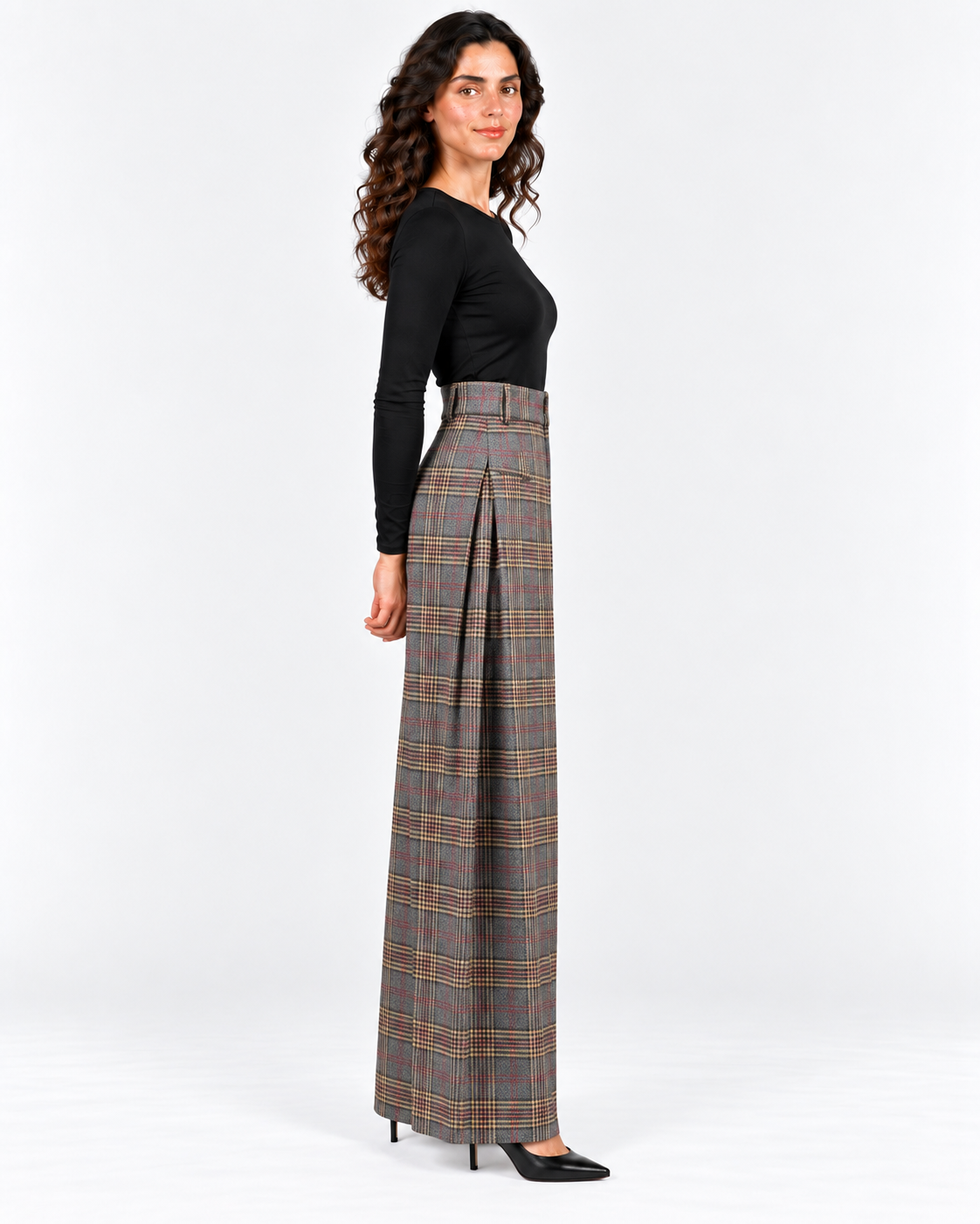 Imperial Pantalone Donna Grigio Cammello a Quadri