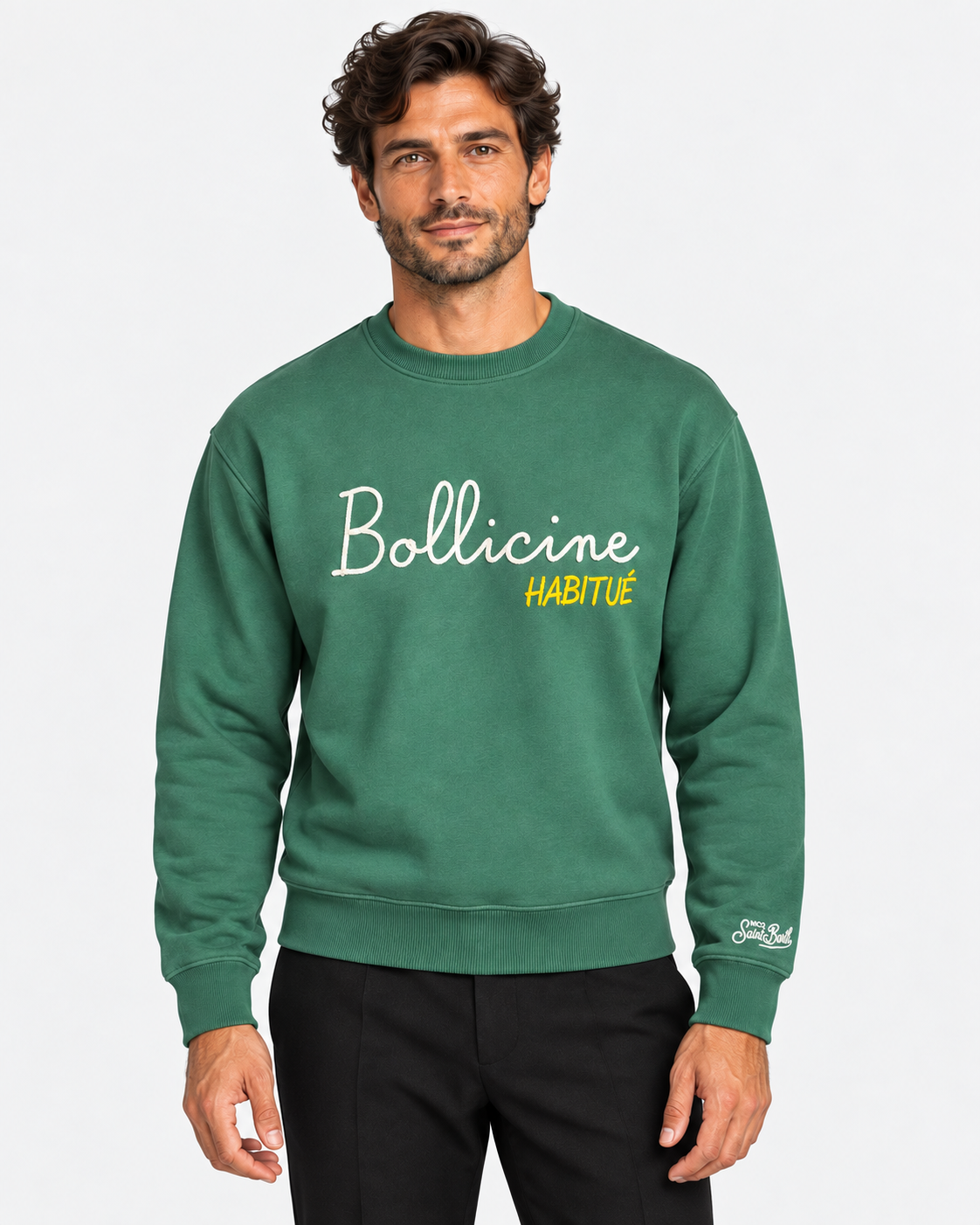 MC2 Saint Barth Felpa Uomo Verde Bollicine Habitué