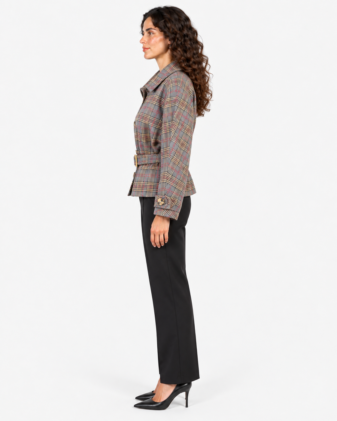 Imperial Giacca Donna Grigio Cammello a Quadri