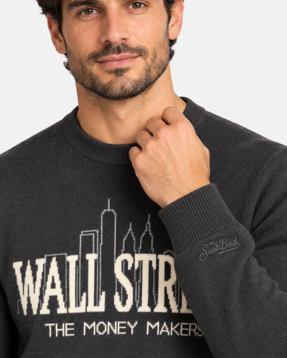 MC2 Saint Barth Maglia Uomo Wall Street Black