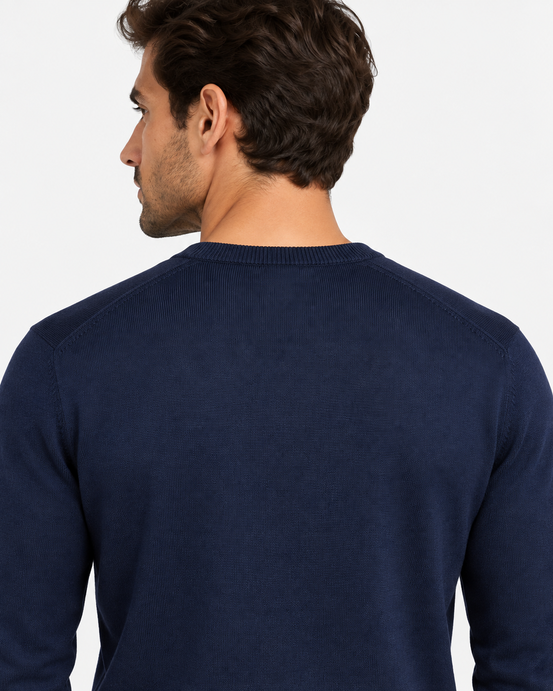 Polo Ralph Lauren Maglione Uomo Girocollo in Cotone Blu Slim Fit