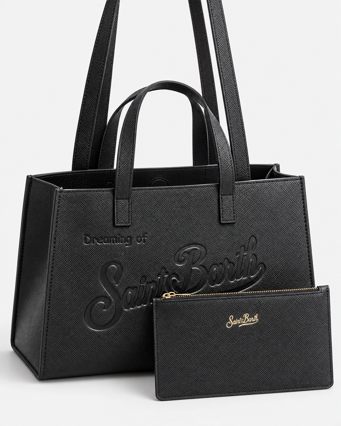MC2 Saint Barth Borsa Donna Jour Bag Saffiano Leather Nera a Mano e a Spalla