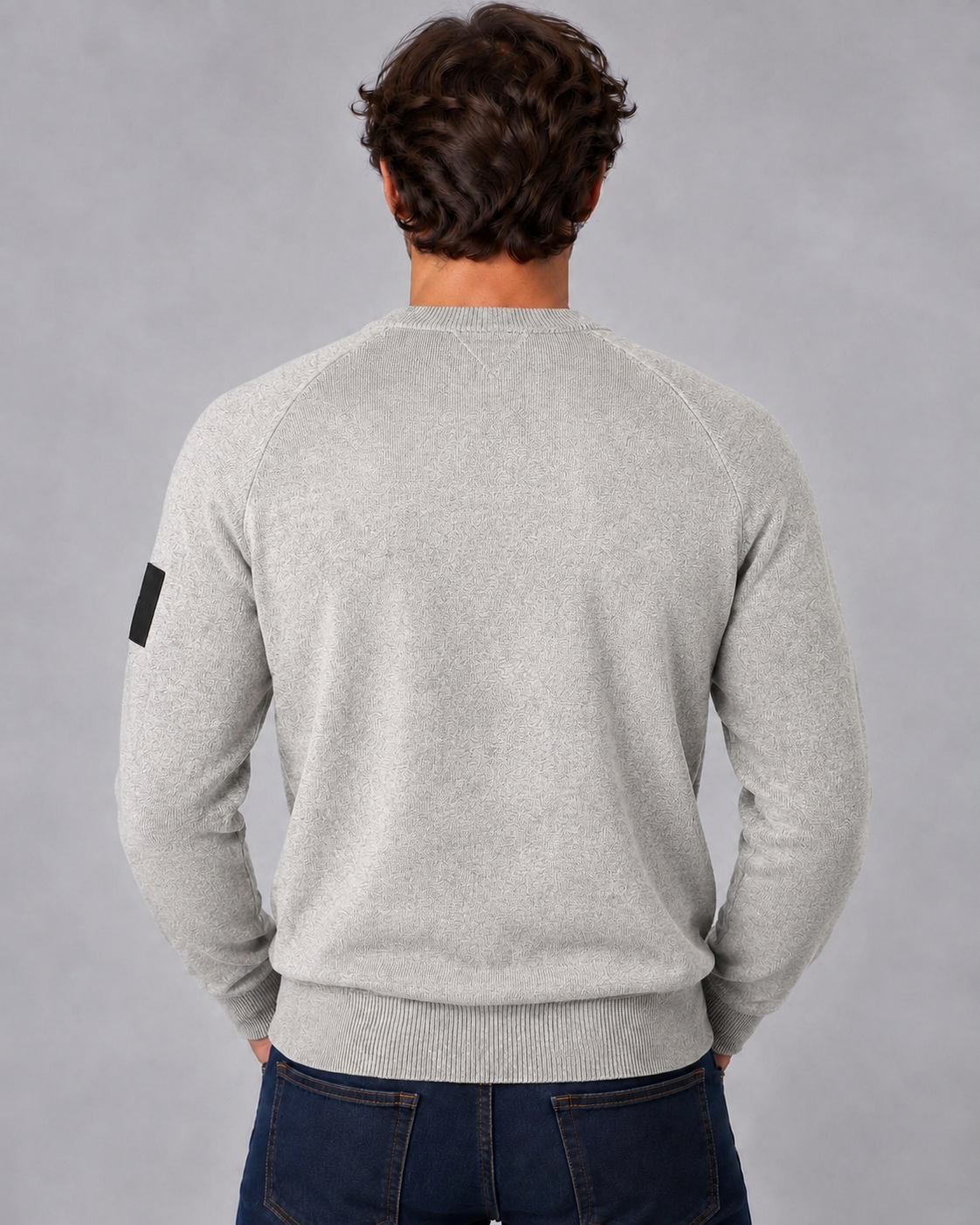 Outhere maglione girocollo uomo woodveil in misto lana grey melange