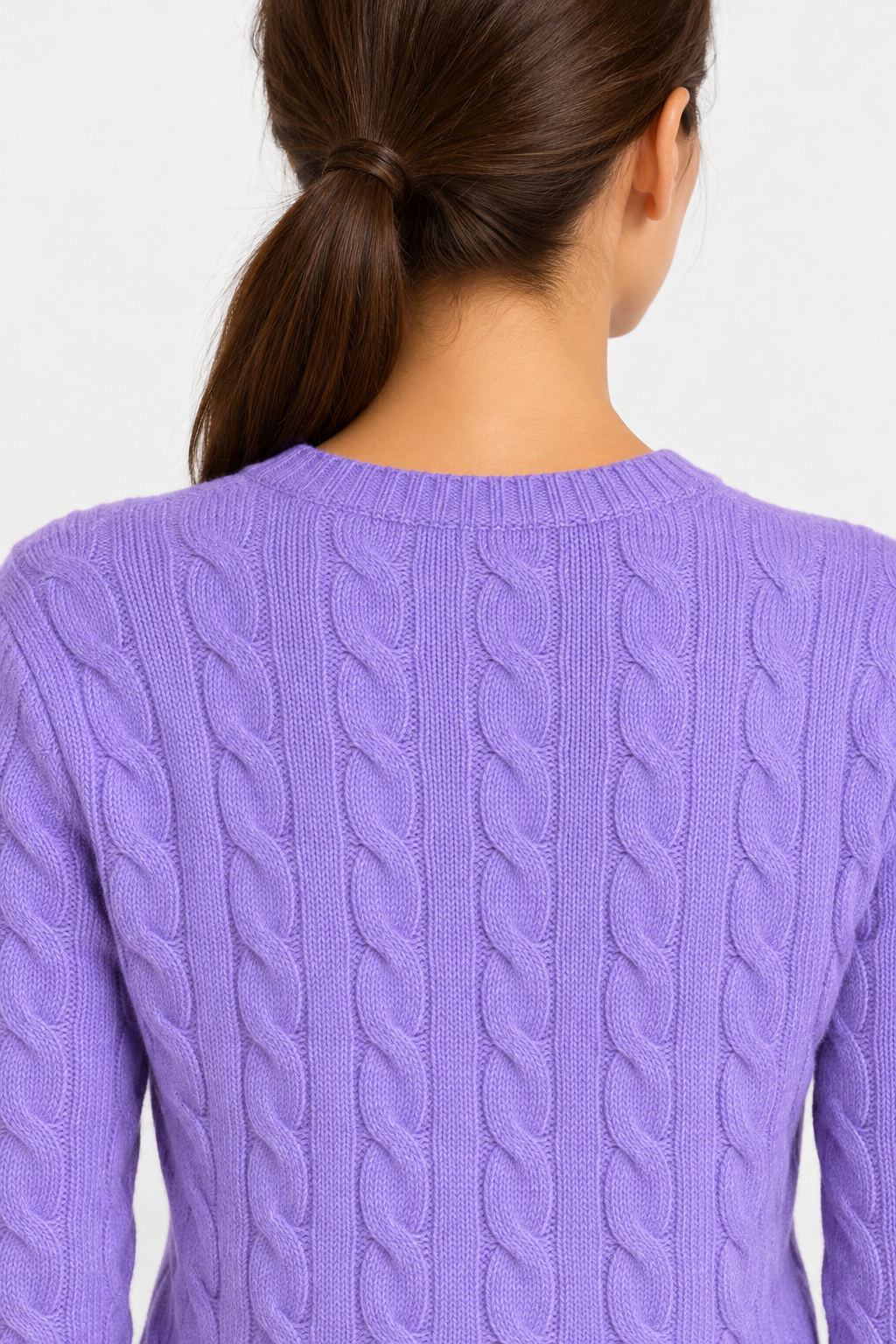 polo ralph lauren Maglione donna girocollo in lana e cashmere a trecce