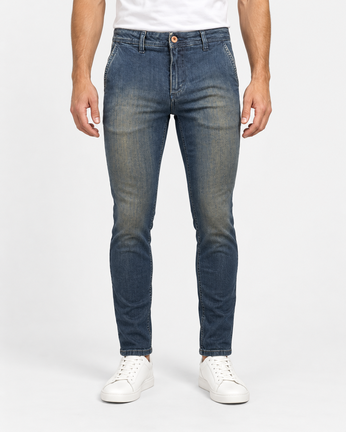 Ernys Jeans uomo blu in cotone stretch con tasca America