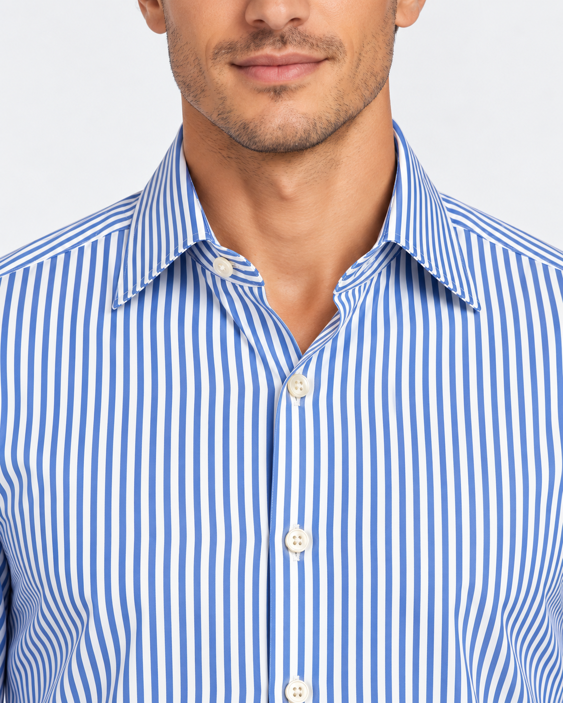 Archivium Camicia Tecnica Uomo a Righe Blu e Bianche