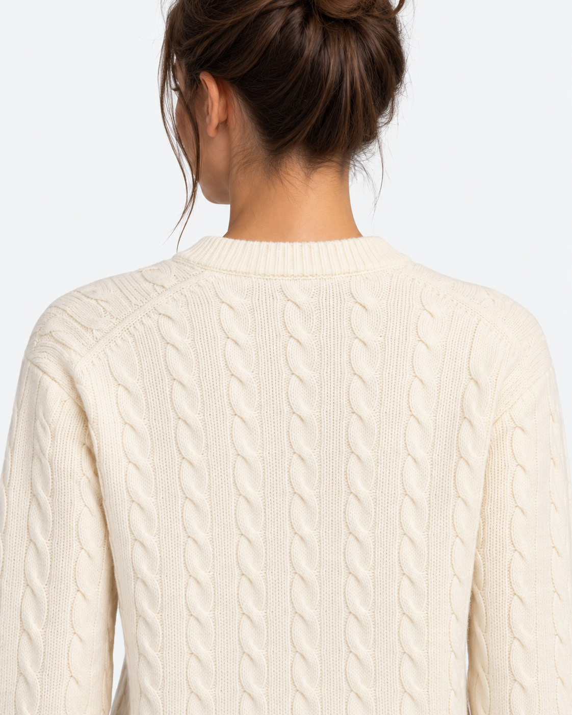 MC2 Saint Barth Maglia Donna Sorbonne in Lana a Trecce Avorio