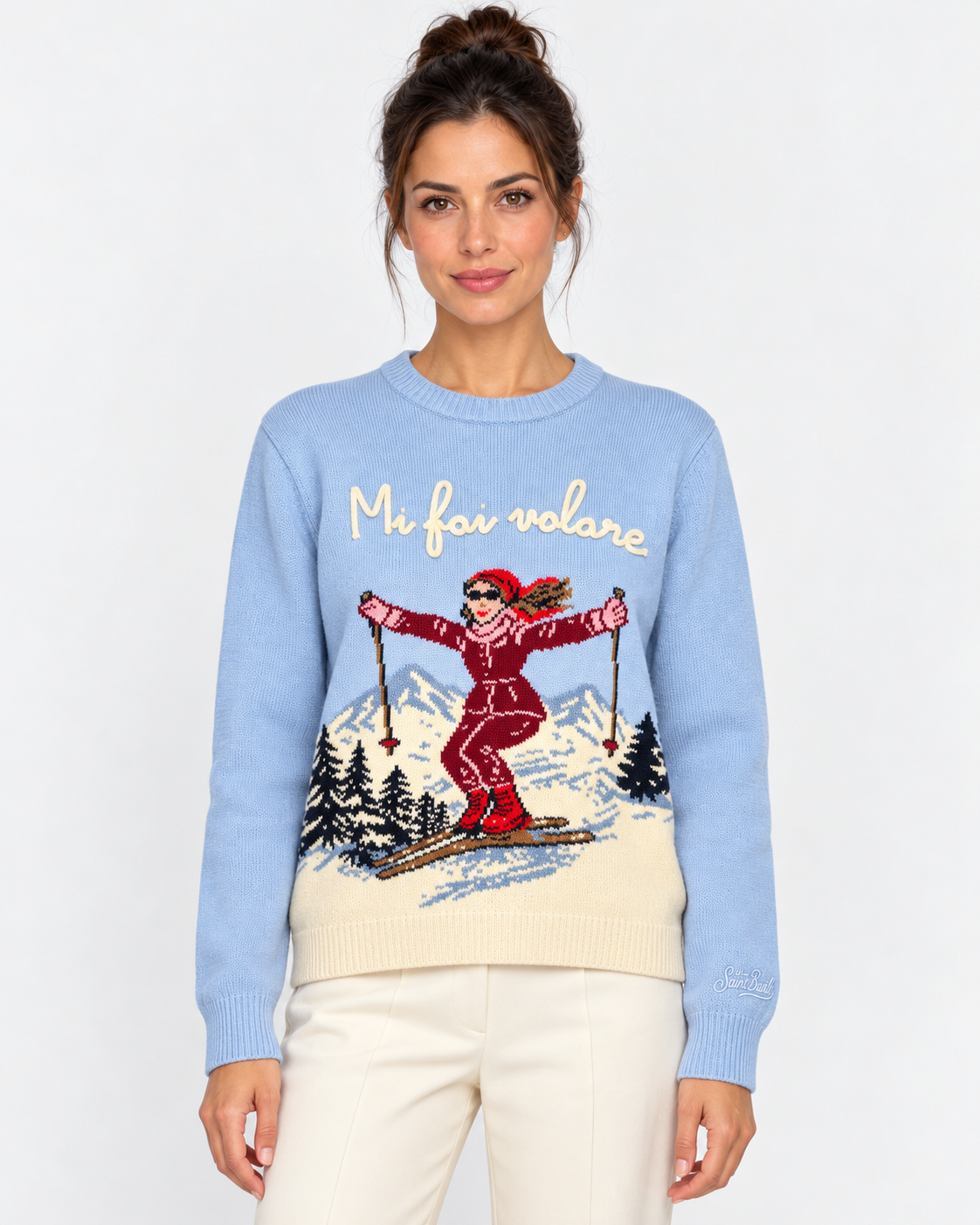 MC2 Saint Barth Maglia Donna New Queen Mi Fai Volare Azzurra