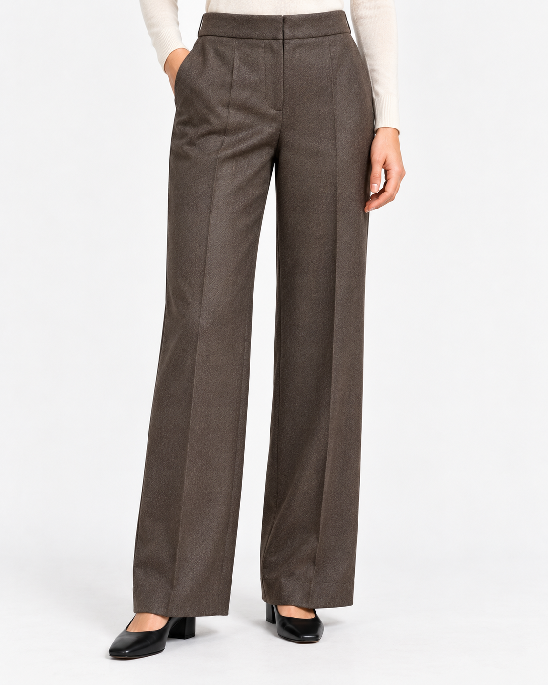 Gran Sasso Pantaloni Donna Testa di Moro in Lana e Cashmere