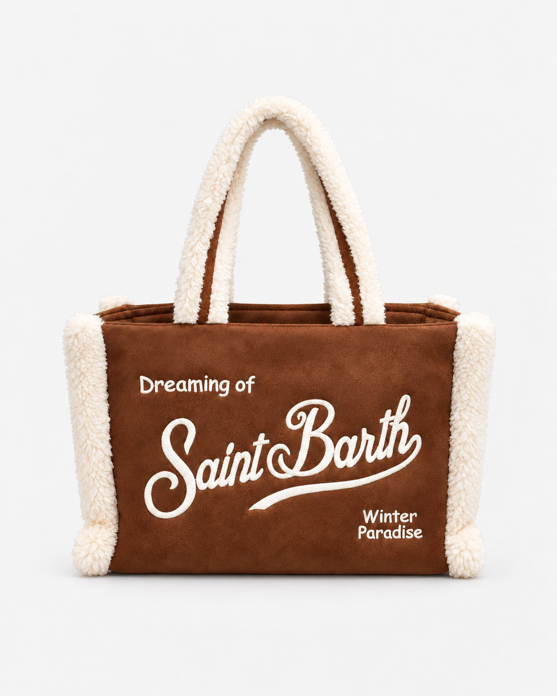 MC2 Saint Barth Borsa Donna Vanity Shearling Cognac con Ricamo