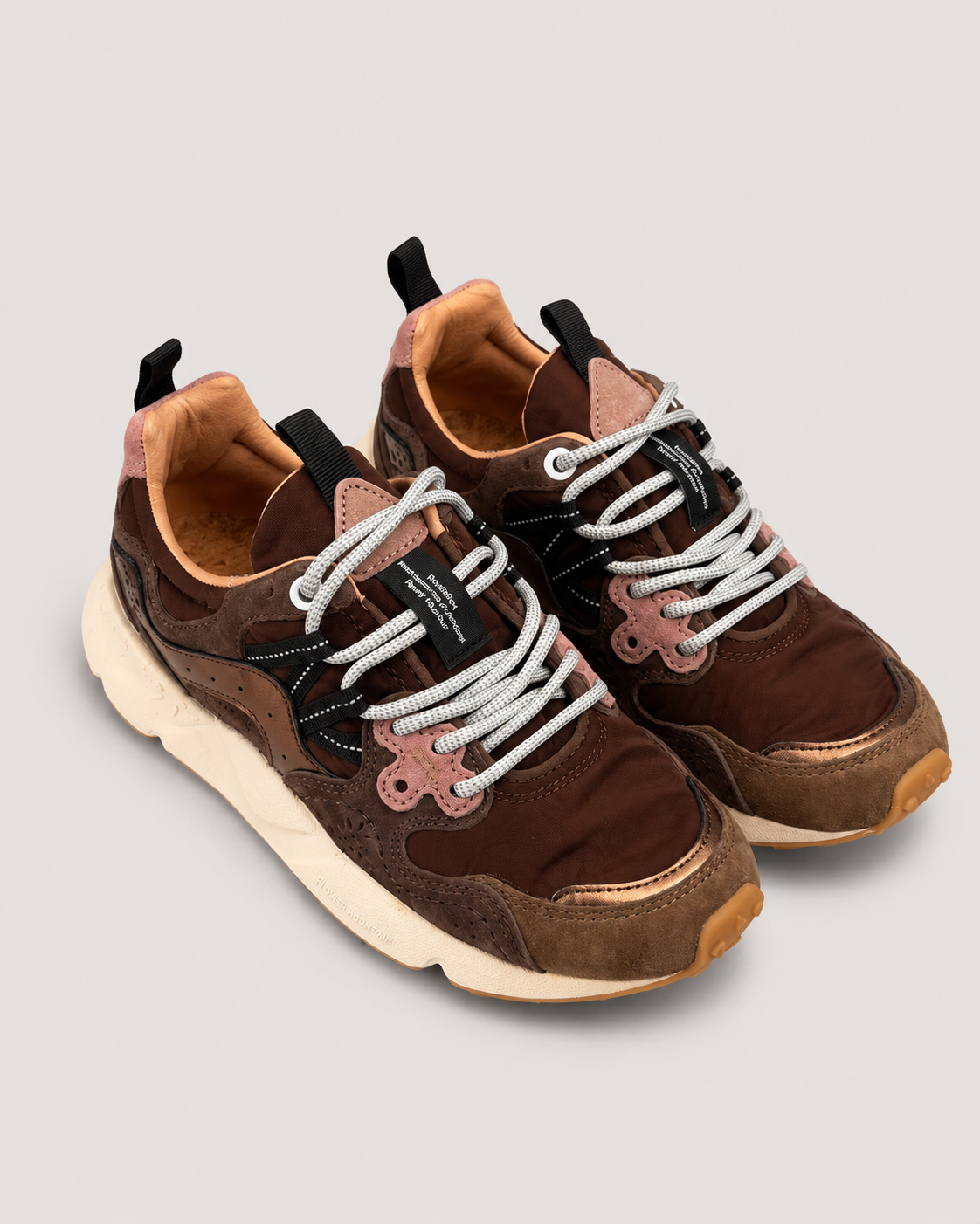 Flower mountain sneakers donna Yamano 3 brown-bronze-pink