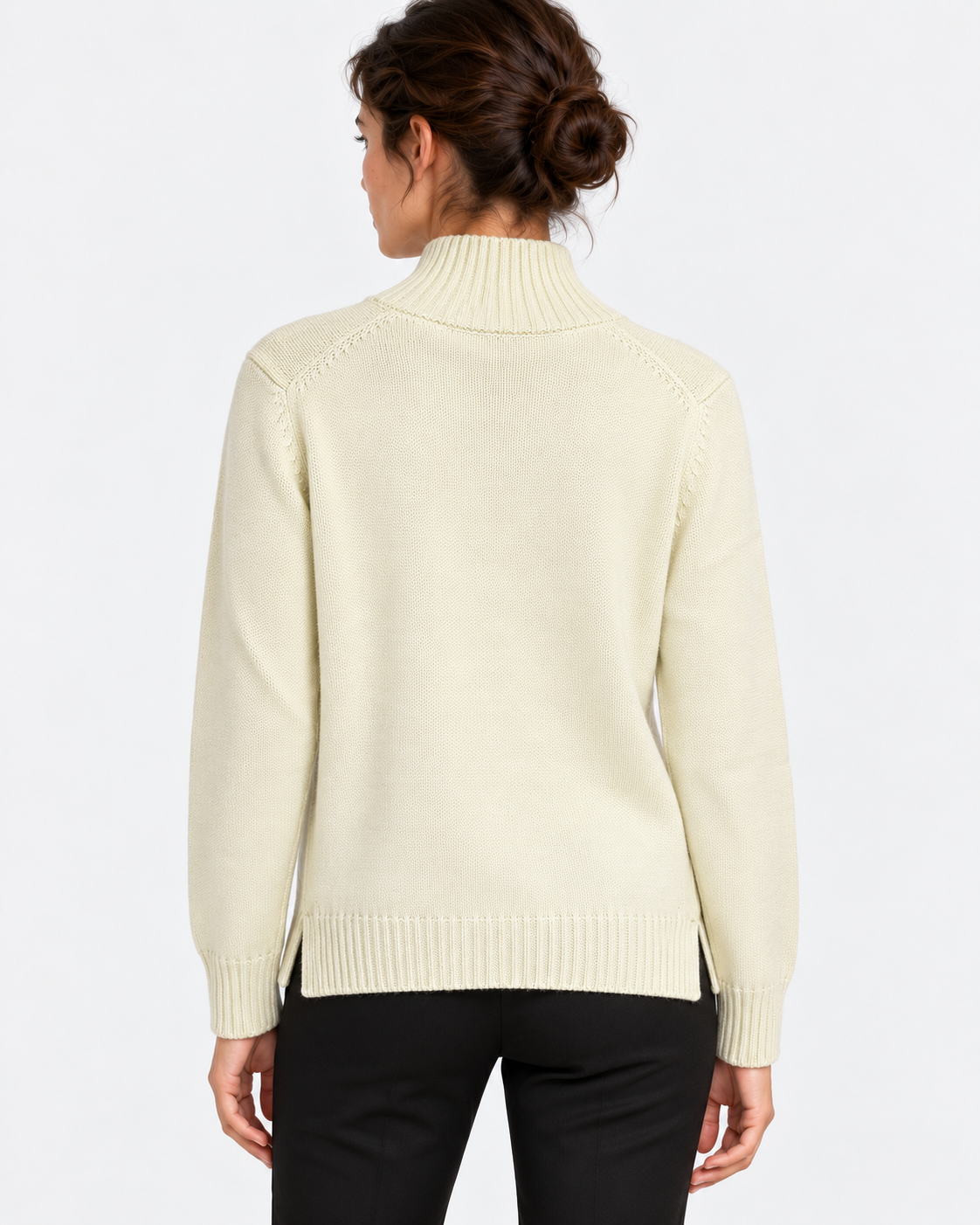 Gran Sasso Maglia Lupetto Donna Verde Chiaro in Lana Vergine