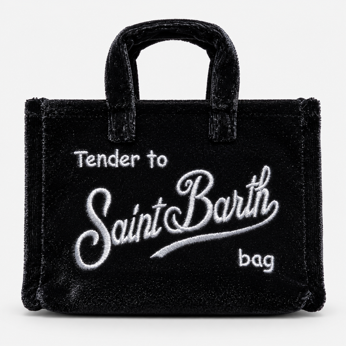 MC2 Saint Barth Phone Bag Donna in Velluto Nero con Tracolla
