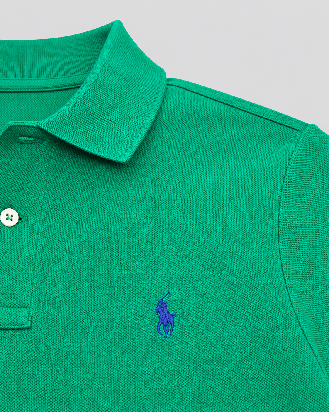 Polo iconica in piqué Custom Slim-Fit green
