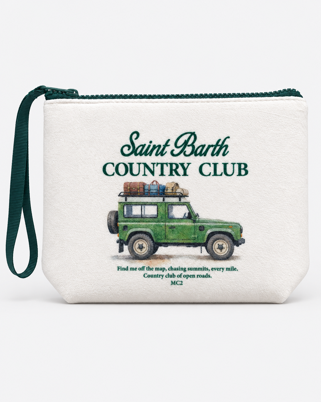 MC2 Saint Barth Pochette Uomo Aline Country Roads Panna e Verde