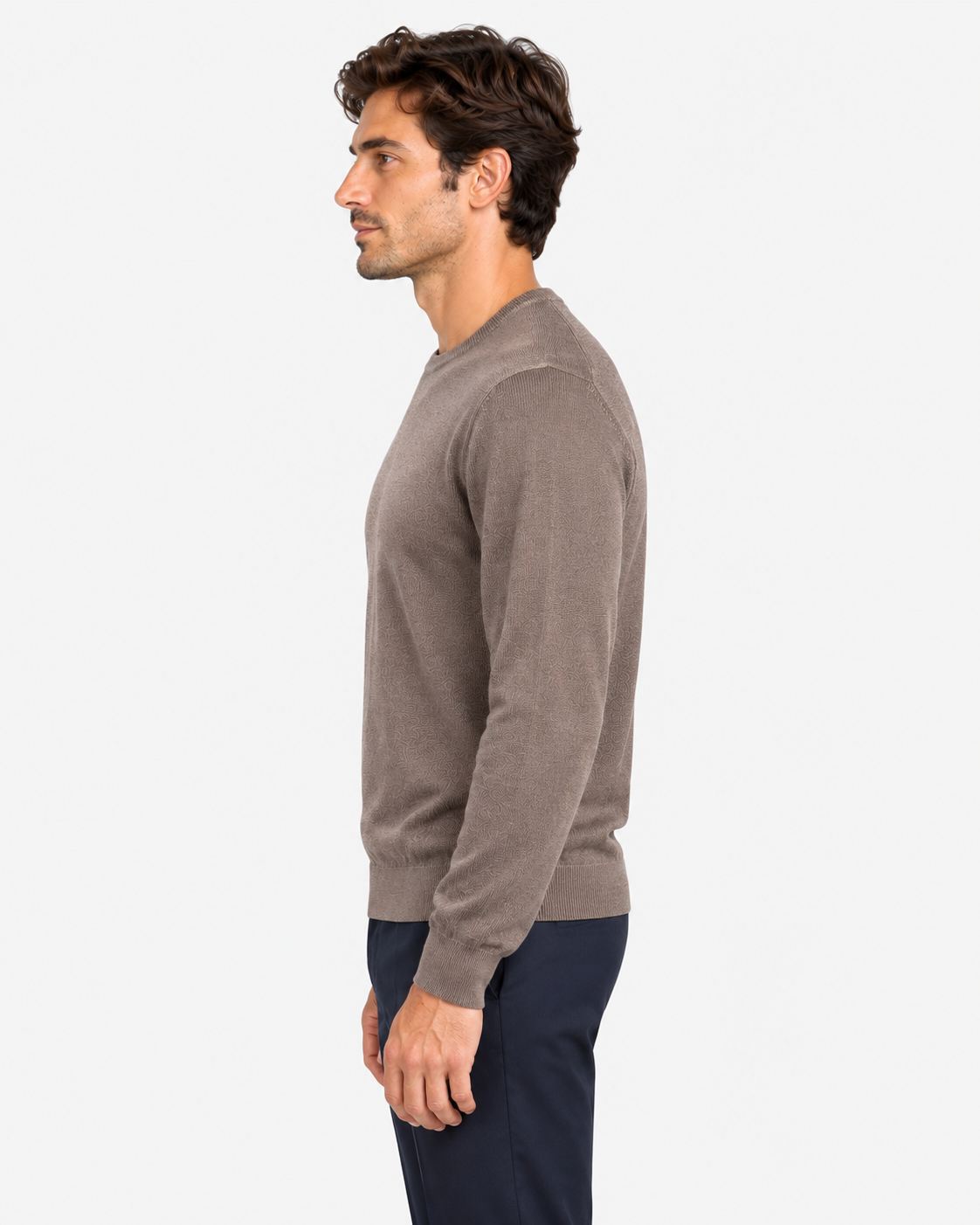 Gran Sasso Maglia Uomo Girocollo in Lana Moro