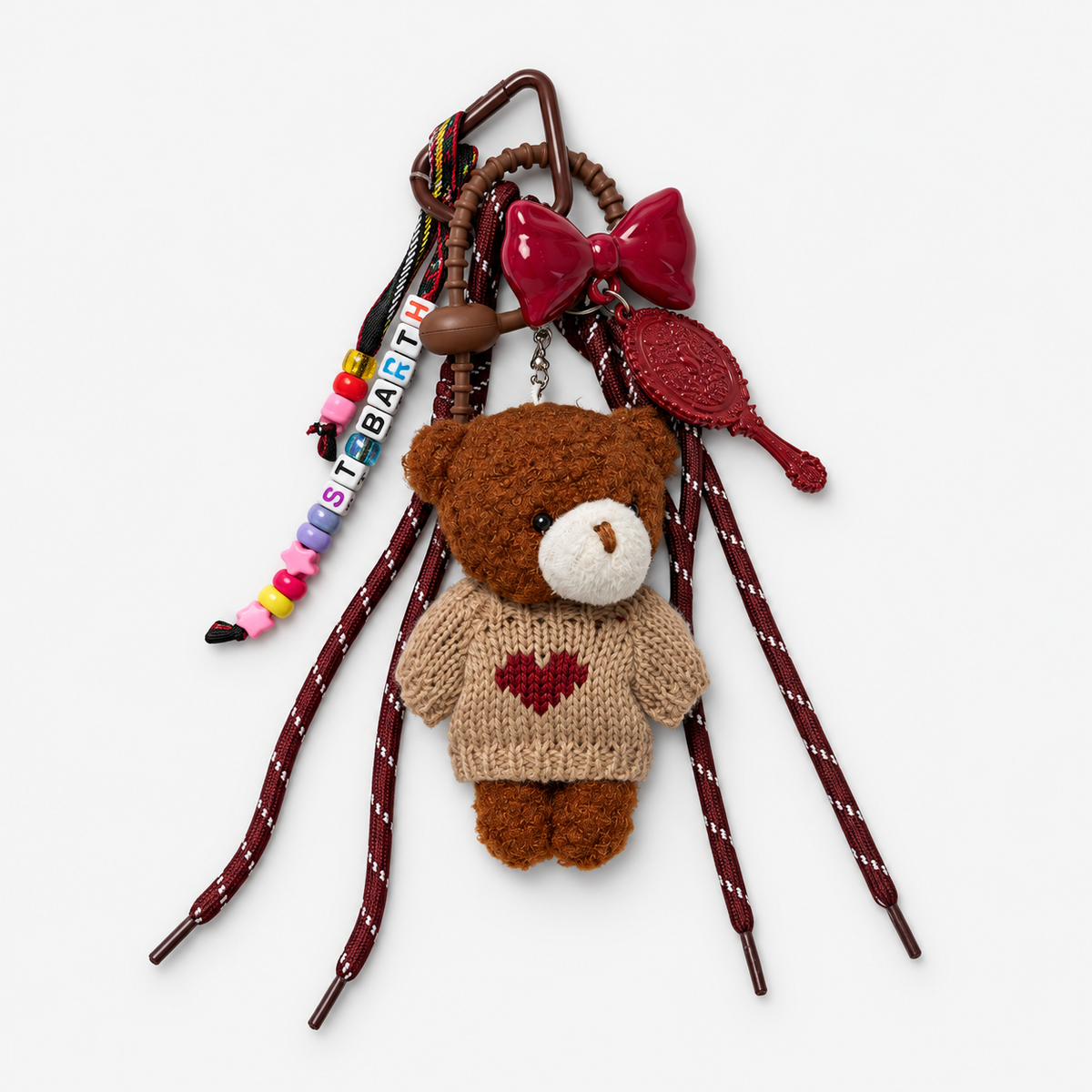 MC2 Saint Barth Charm Donna Teddy Bow con Orsetto e Fiocco Bordeaux