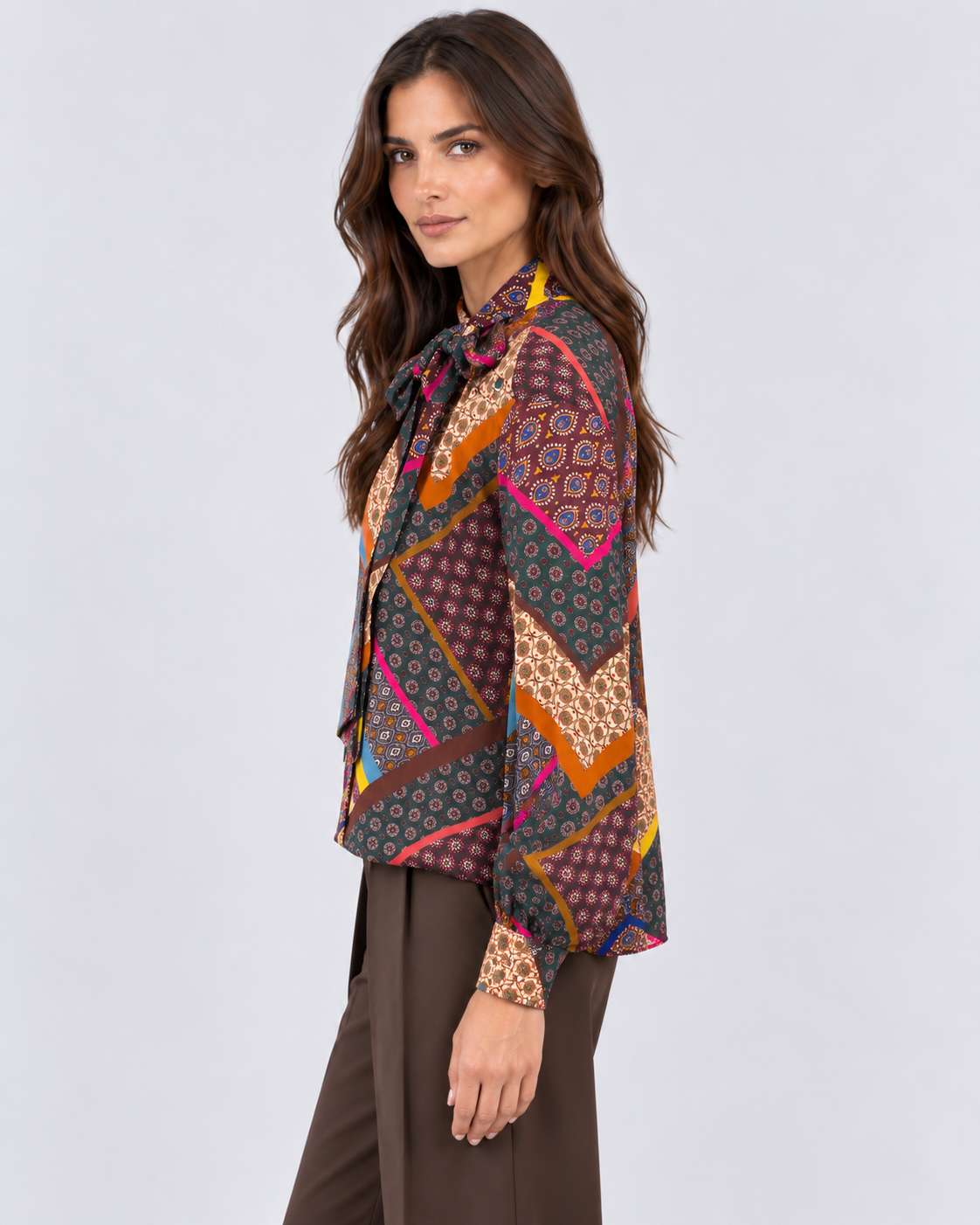 Dixie Blusa Donna Fantasia con Fiocco Multicolor
