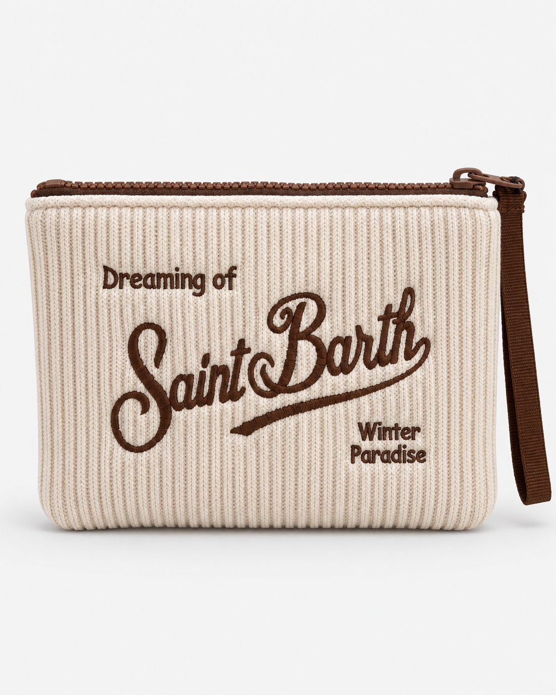 MC2 Saint Barth Pochette Donna Aline Tricot Panna a Coste