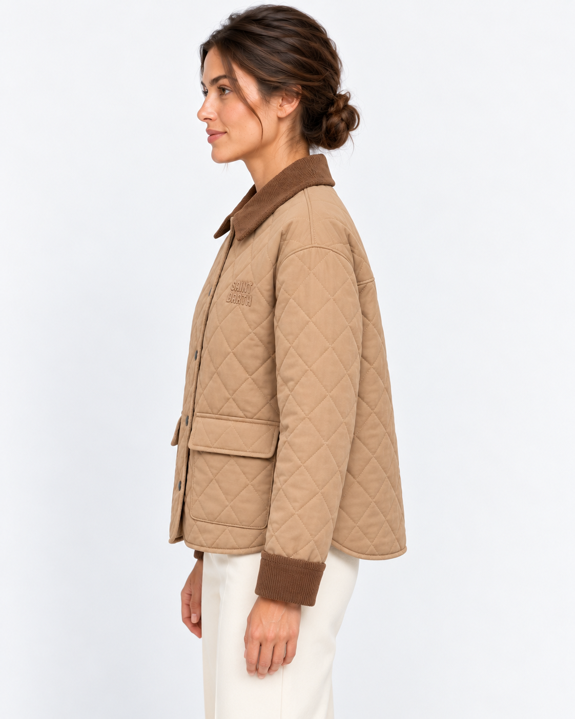 MC2 Saint Barth Giubbotto Donna Margaux Trapuntato Beige