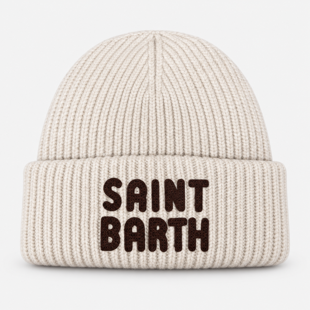 MC2 Saint Barth Berretto Donna Berry Panna con Logo Marrone