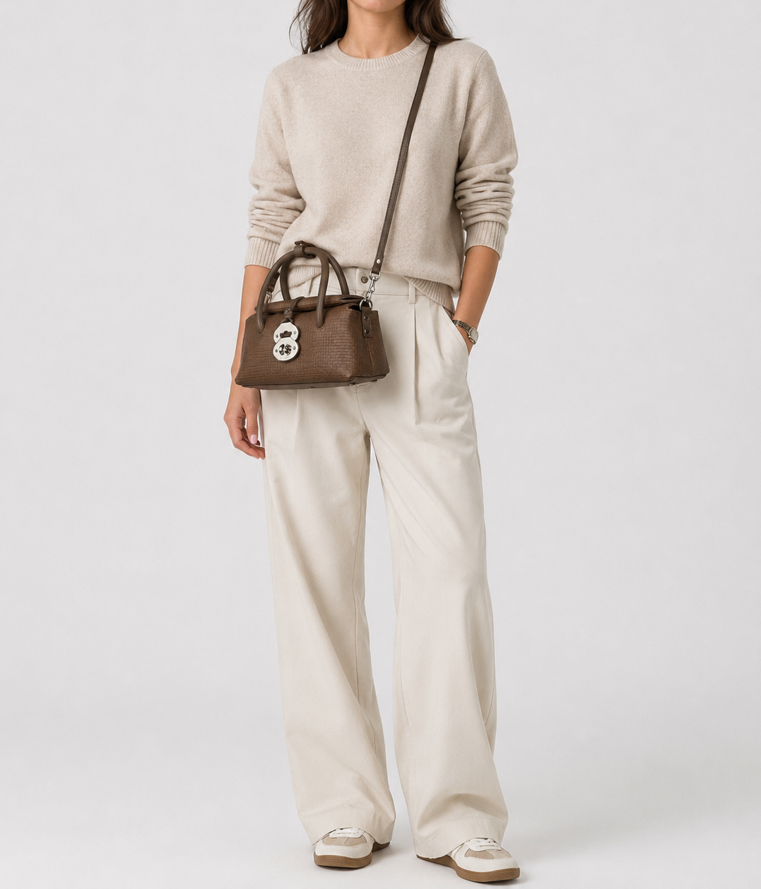 Borsa Dotta Cestaia baby grey ostia antica