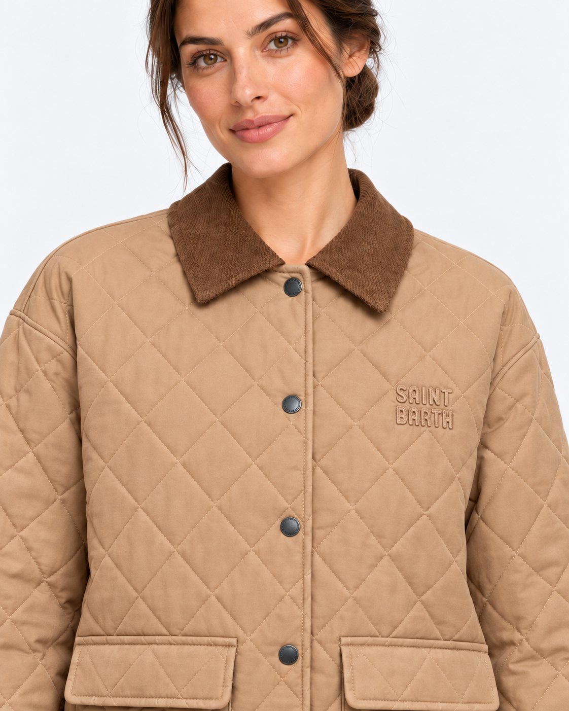 MC2 Saint Barth Giubbotto Donna Margaux Trapuntato Beige