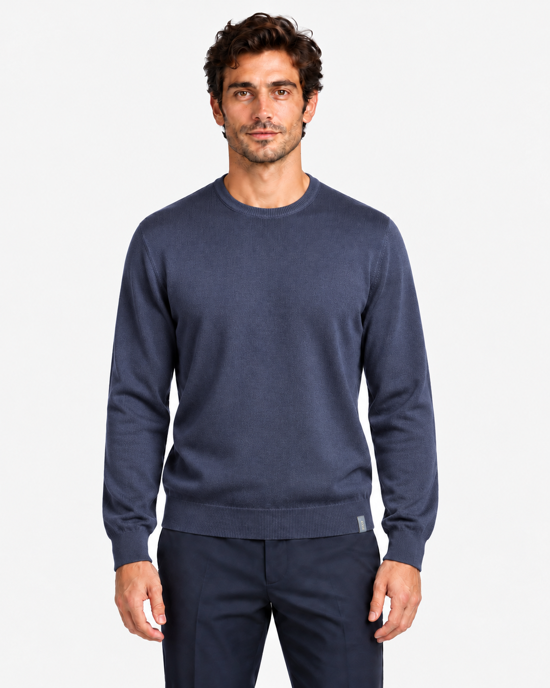 Fay Pull Girocollo Uomo in Lana Merinos Blu
