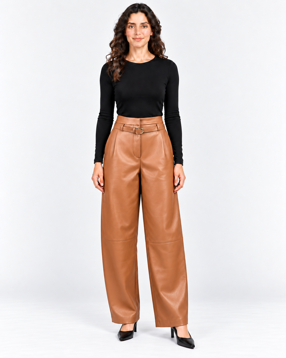 Imperial Pantalone Donna Tabacco in Ecopelle