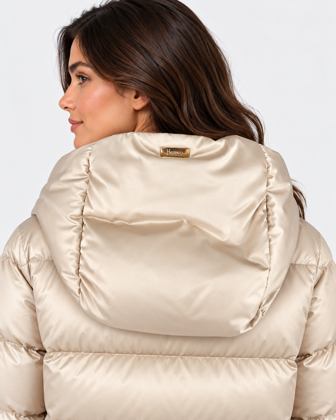 Herno Piumino donna A-shape in satin Chantilly