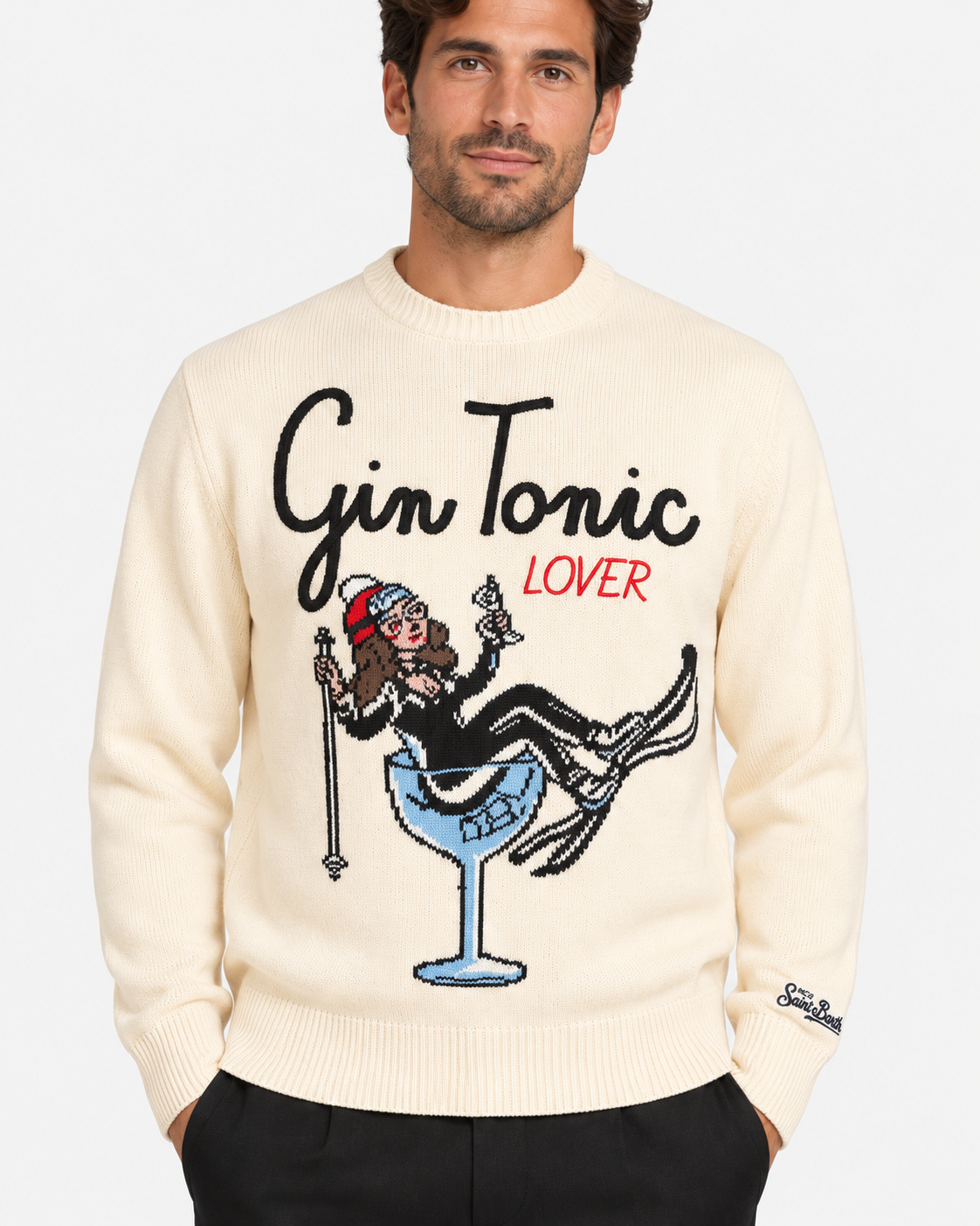 MC2 Saint Barth Maglia Uomo Gin Girl Glass Panna