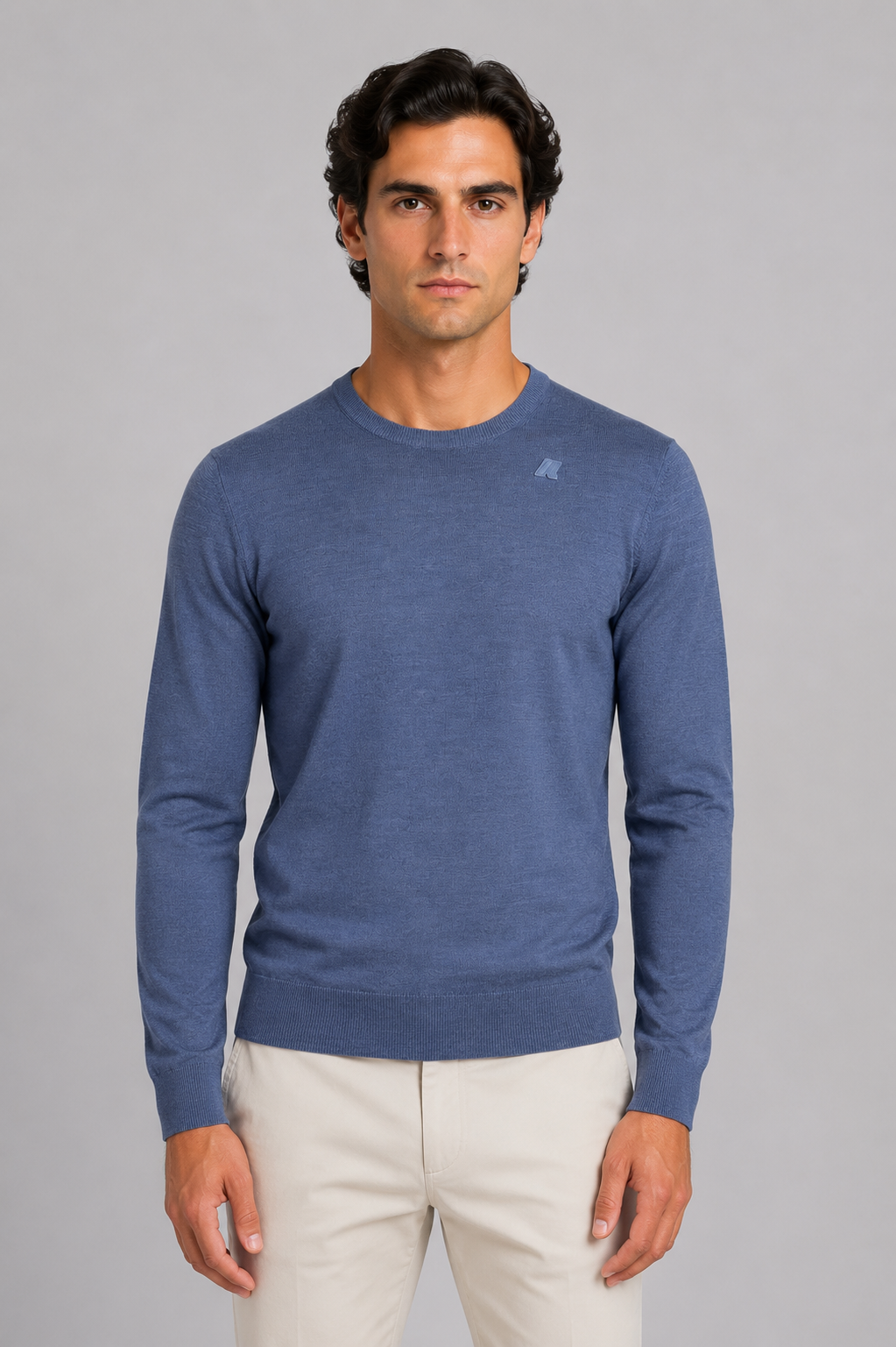 Maglia Sebastien merino blue avion melange