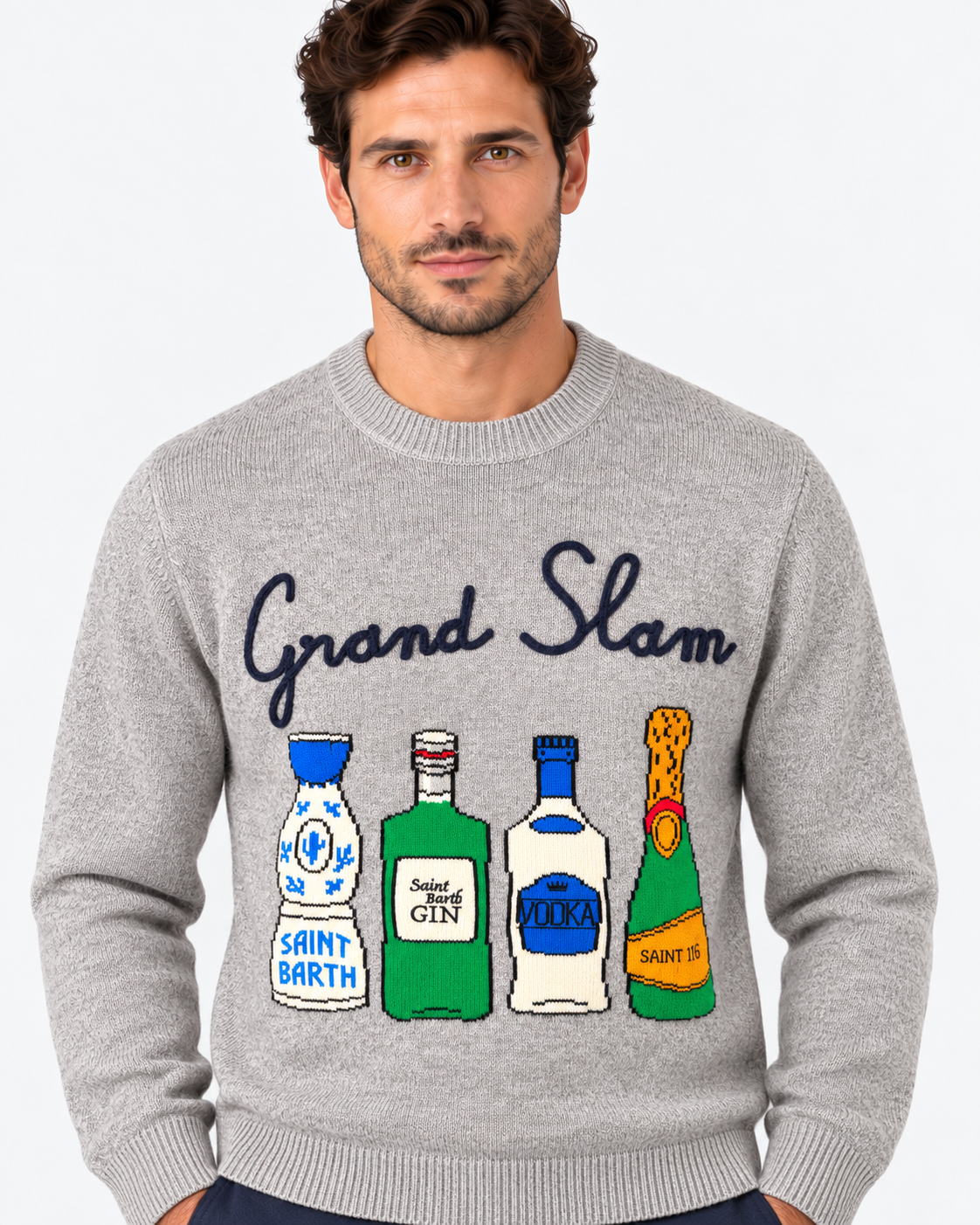 MC2 Saint Barth Maglia Uomo Grand Slam Grigio