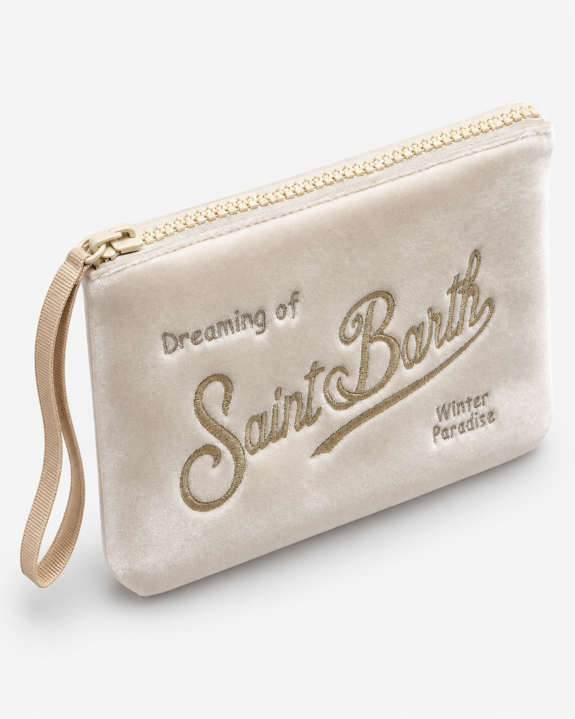 MC2 Saint Barth Pochette Donna Aline Velvet in Velluto Avorio