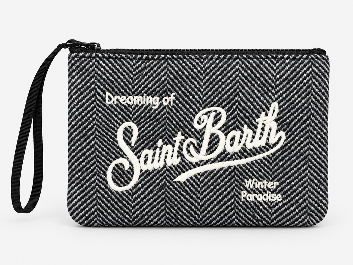 MC2 Saint Barth Christmas Box Donna con Berretto Nero e Pochette Spigata