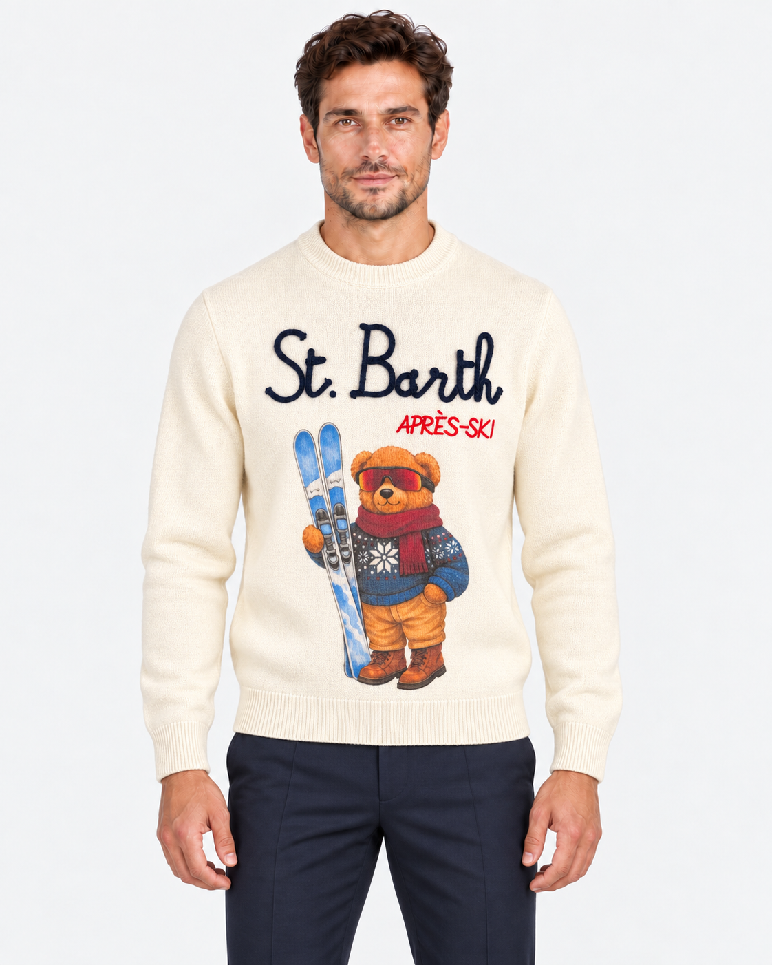 MC2 Saint Barth Maglia Uomo Teddy Après Speed Panna