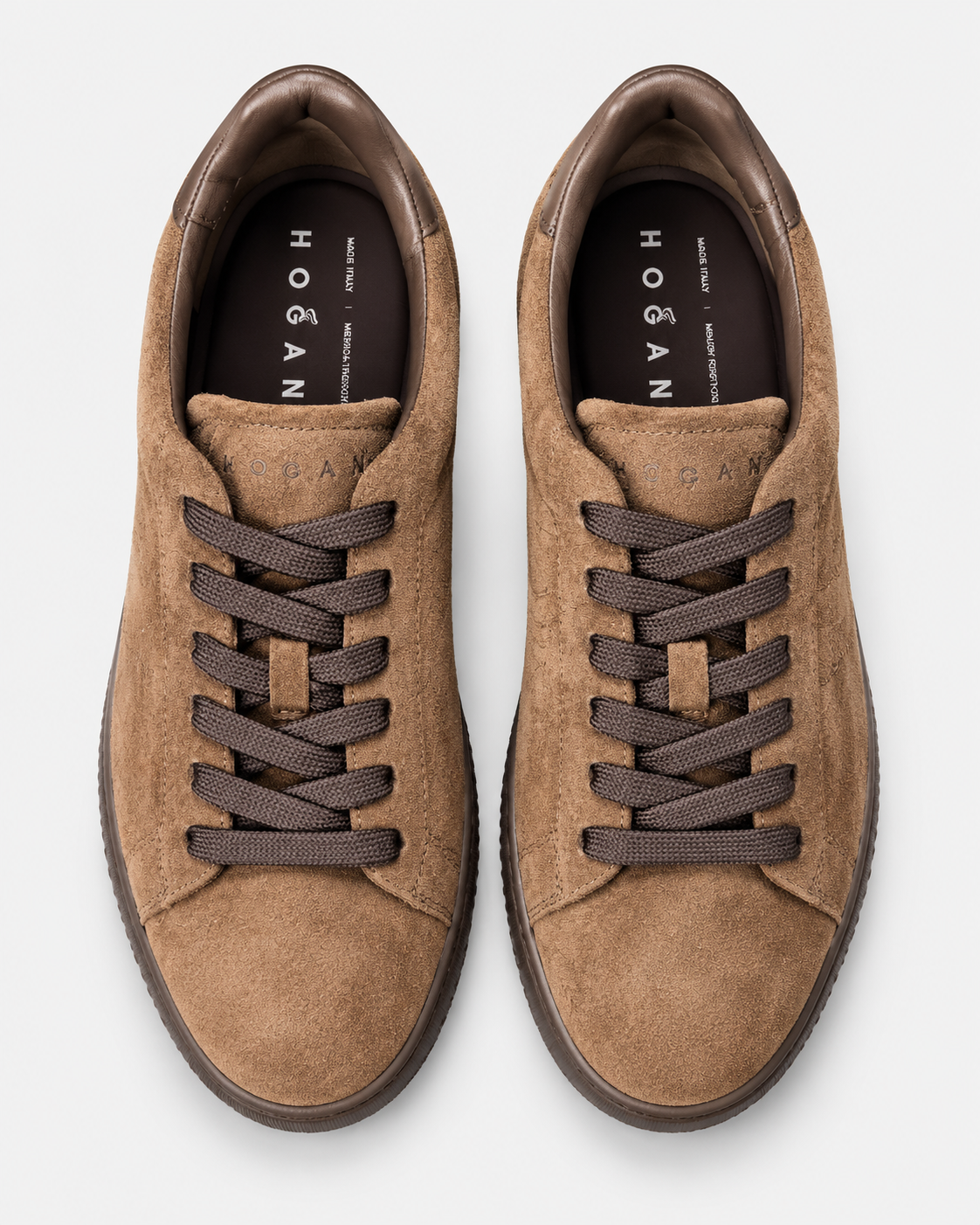 Hogan Sneakers uomo H-Stripes in pelle scamosciata marrone