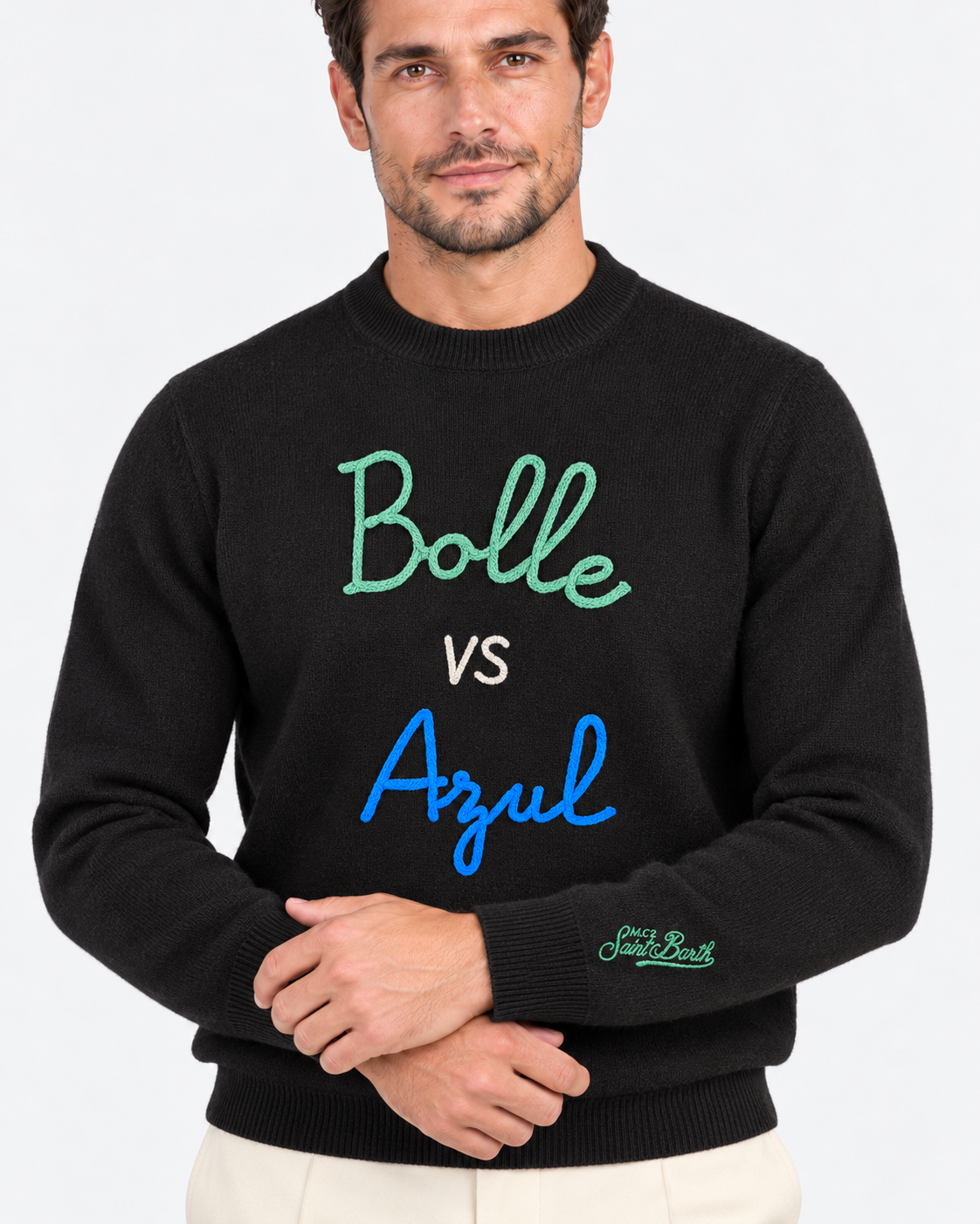 MC2 Saint Barth Maglia Uomo Bolle vs Azul Nero