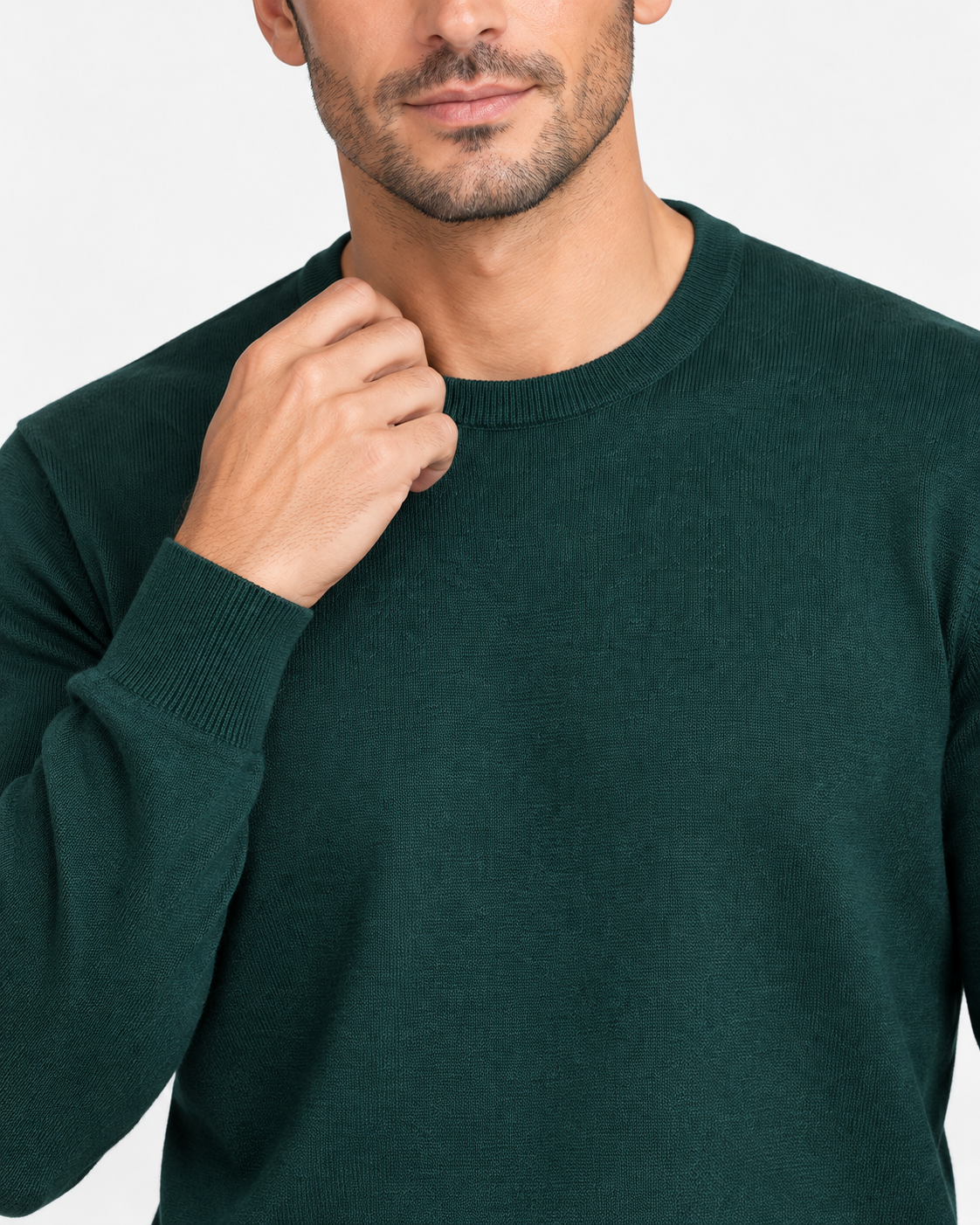 Gran Sasso Maglia Uomo Girocollo in Lana Verde